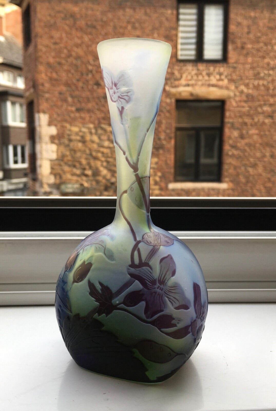 エミールガレ スミレの花のバンジョー型花瓶