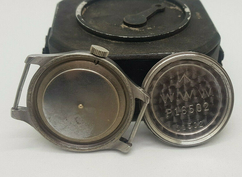 VERY RARE 40'S W.W.W. CYMA DIRTY DOZEN BLACK DIAL MAN'S WATCH P16502 21502