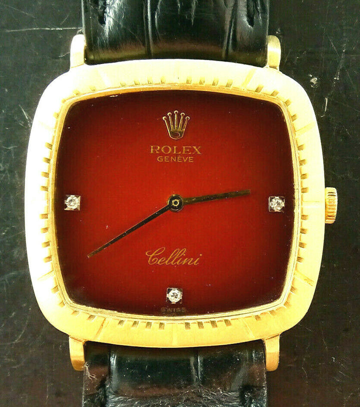 Rolex Cellini ♛ Diamond 4084 Yellow Gold 18K 750 Vintage Luxury Men's Watch 1980