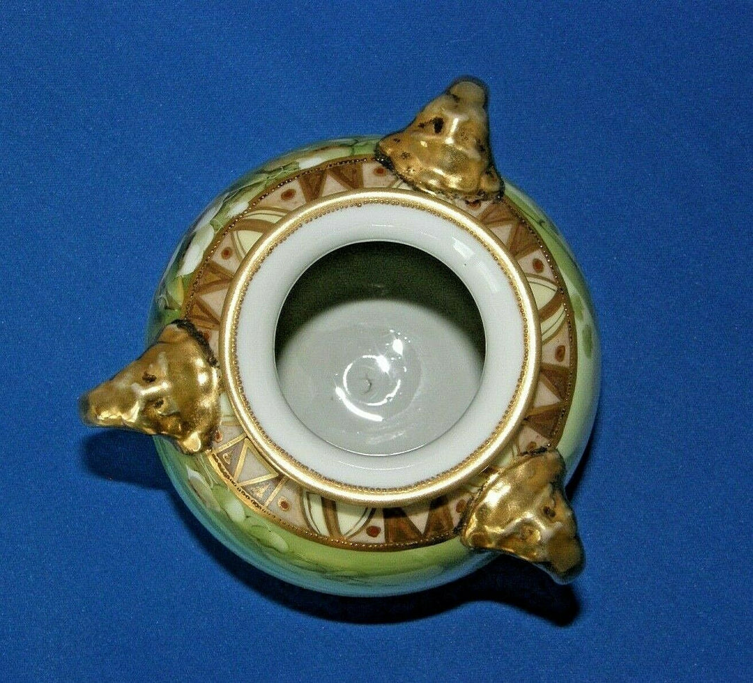 Vase-Lily of the Valley Pattern-3 Elephant Handles-Hand Painted Noritake Nippon