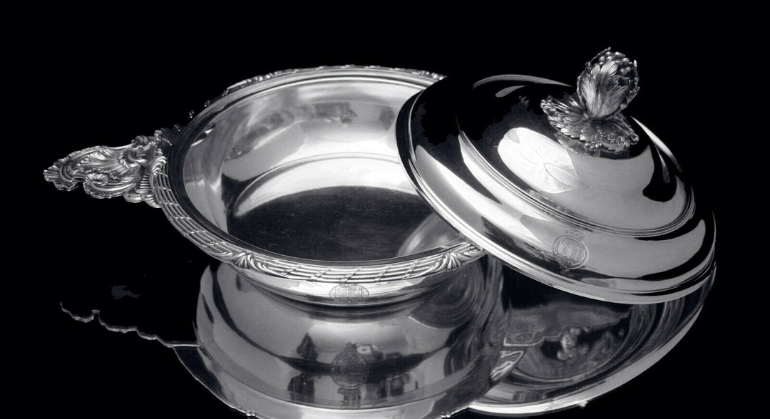 ODIOT, 2 COVERED 950 STERLING SILVER LOUIS XVI VEGETABLE SERVERS 1850-1899 BOWLS