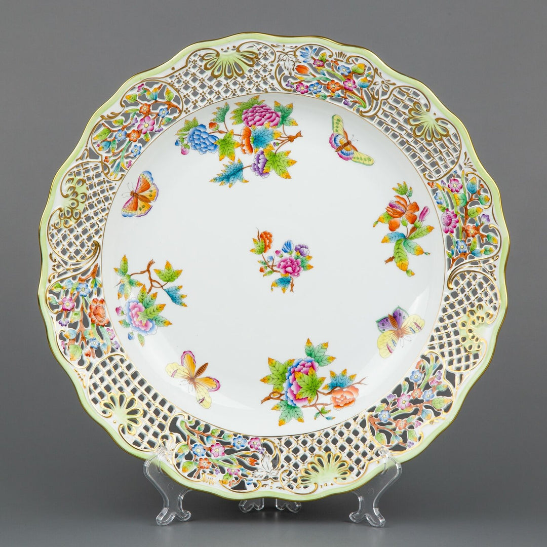 ヘレンド クイーンヴィクトリア 透かし彫り 飾り皿