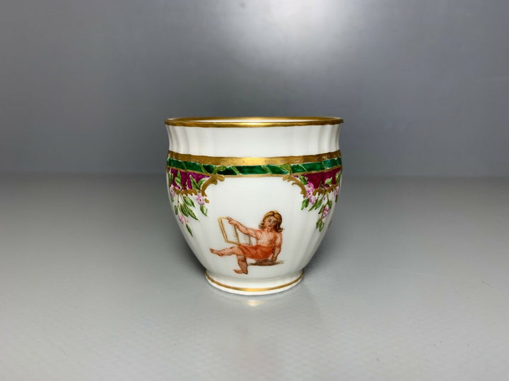 KPM BERLIN MOKKA GEDECK TASSE UT GÄRTNER KINDER PUTTEN ALLEGORIE? GOLD 2.WAHL