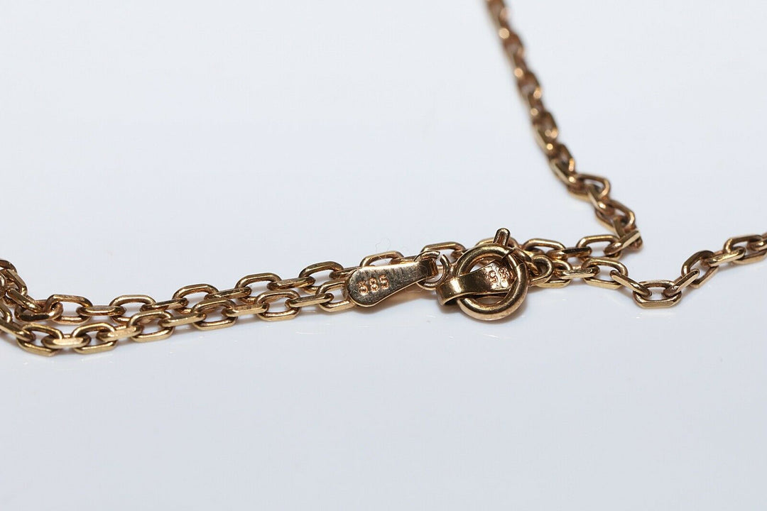 アンティーク オスマン朝 14K ゴールド 天然ローズカット ダイヤモンド装飾ネックレス