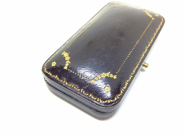 Superb Antique Victorian Leather Tooled Jewellery Display Box Case