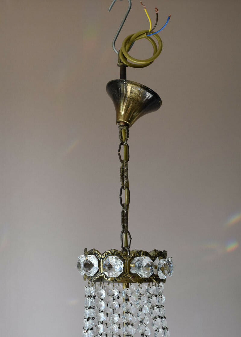 Purse Vintage Crystal Chandelier, Antique Lighting Empire Lamp Hollywood Light