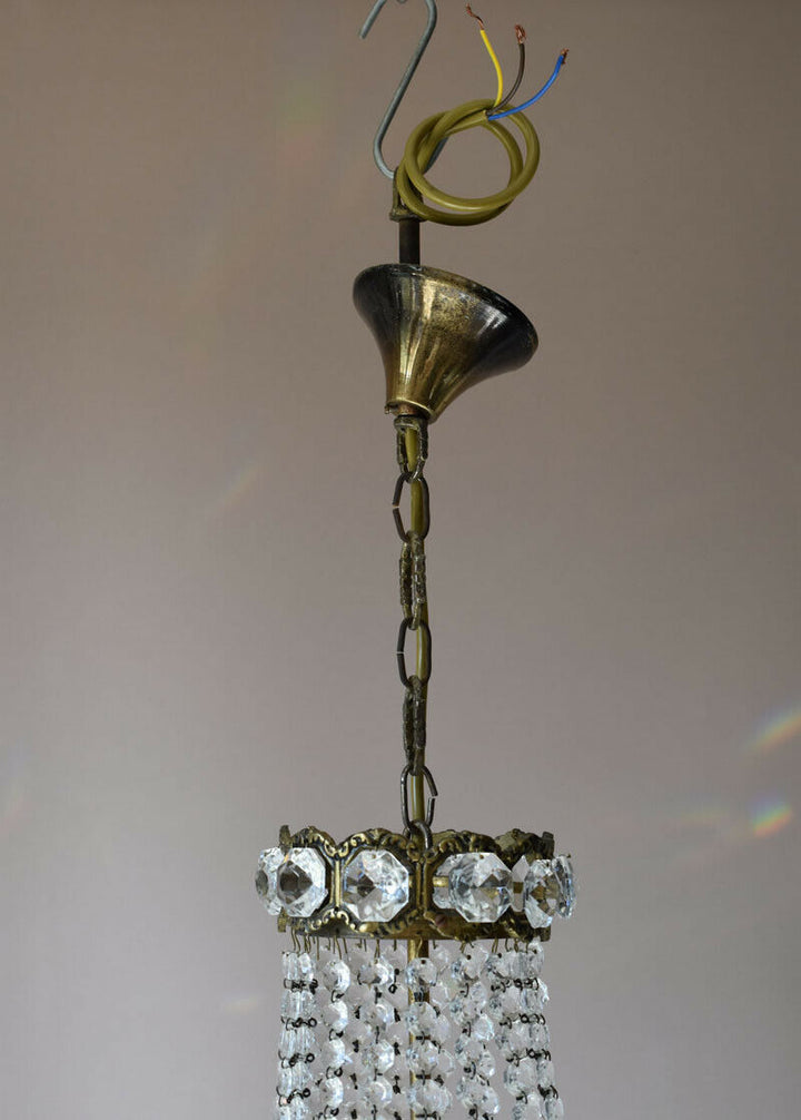 Purse Vintage Crystal Chandelier, Antique Lighting Empire Lamp Hollywood Light