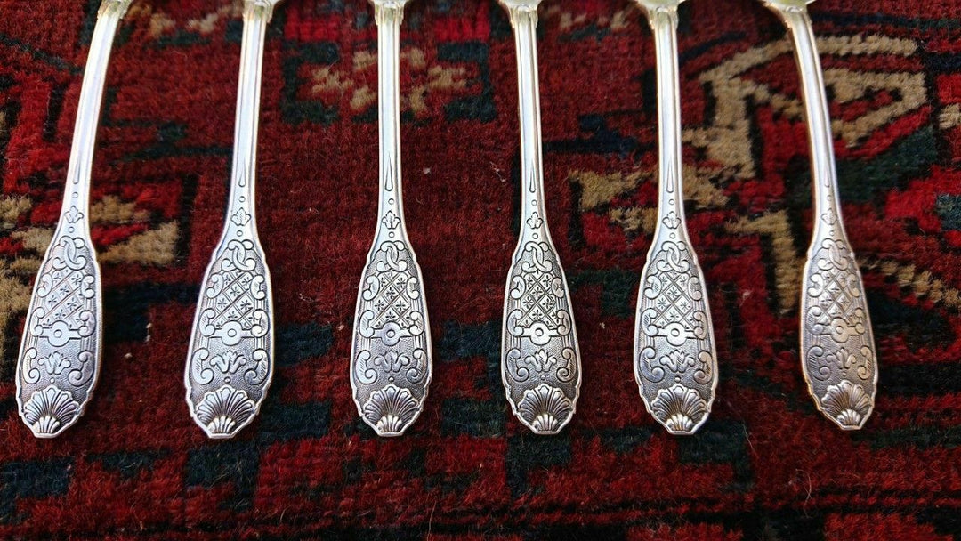CHRISTOFLE CARDEILHAC STERLING SILVER COFFEE SPOONS SET OF SIX