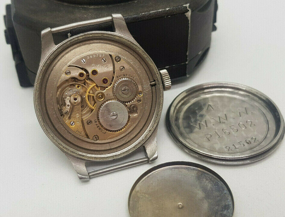 VERY RARE 40'S W.W.W. CYMA DIRTY DOZEN BLACK DIAL MAN'S WATCH P16502 21502