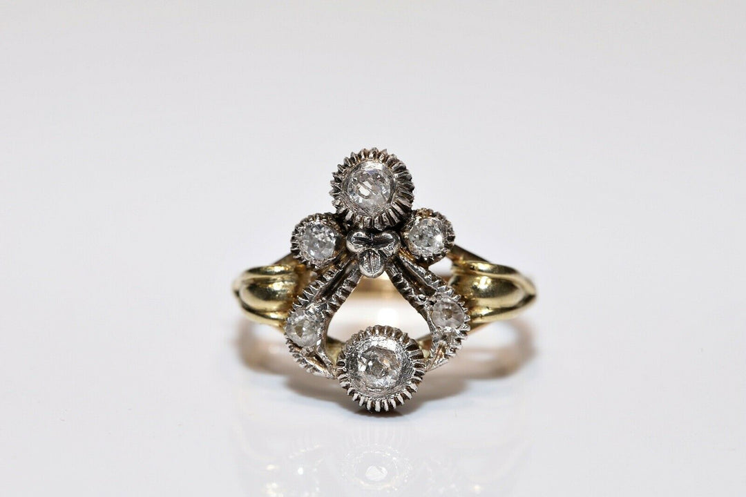 ヴィクトリアン 14K ナチュラルダイヤモンドのリング