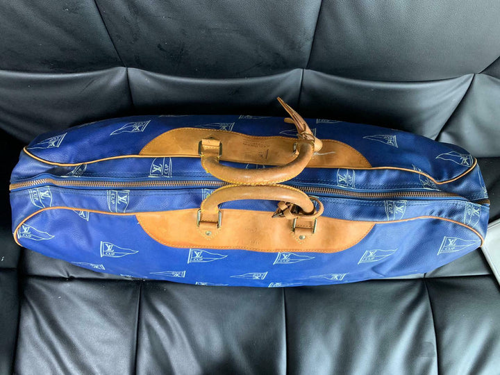 LOUIS VUITTON Sac Plein Air Long BAG CUP 1992 BLUE LEATHER VINTAGE Boston LV35