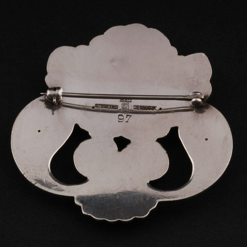 Georg Jensen Sterling Brooch # 97. Silver. GJ Himself. MADE IN DENMARK. RARE!