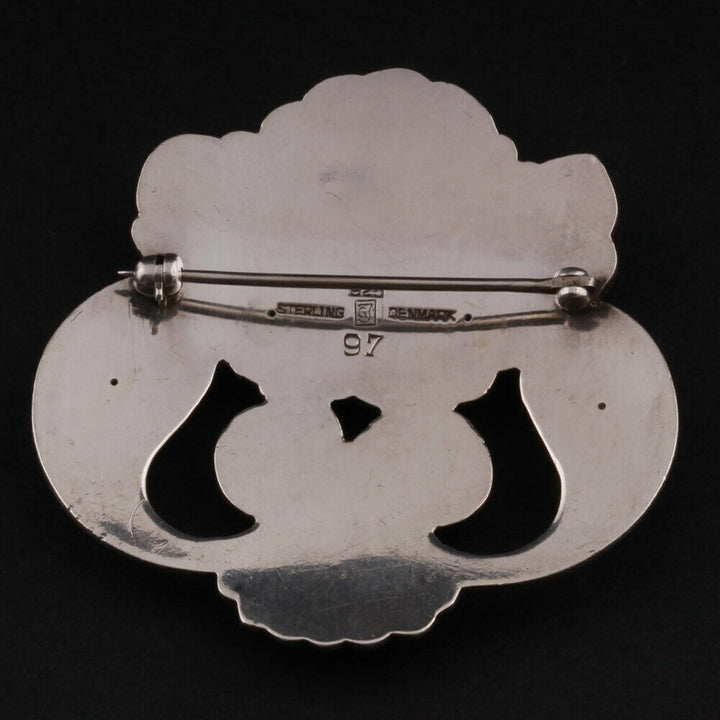 Georg Jensen Sterling Brooch # 97. Silver. GJ Himself. MADE IN DENMARK. RARE!