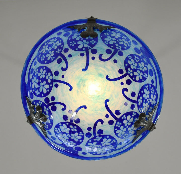 ル・ヴェール・フランセ（シュナイダー兄弟）　青のアールデコ様式シャンデリア