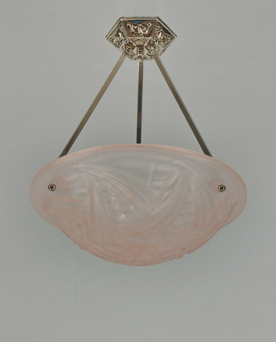 DEGUE : FRENCH 1930 ART DECO CHANDELIER .......... pendant Negra lamp muller era