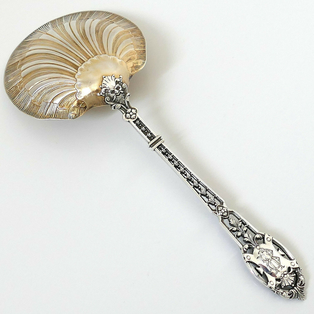 Puiforcat Masterpiece French Sterling Silver Strawberry Spoon Mascaron