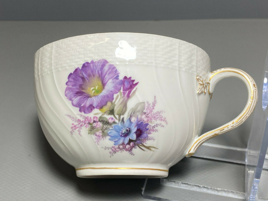 KPM BERLIN TEE GEDECK TASSE UT NEUOSIER WEICHMALEREI BLUMEN DEKOR 50 1.WAHL 1914