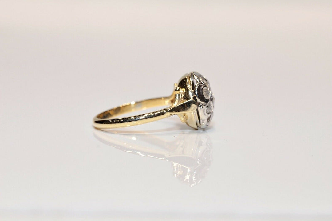 アンティーク 18K ナチュラルローズカットダイヤモンドのリング