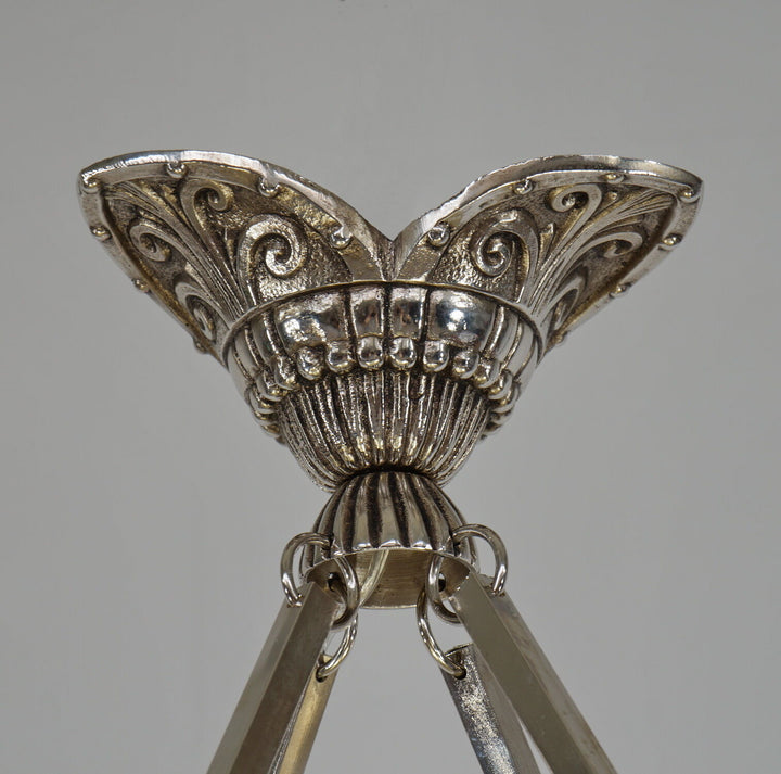 DEGUE : FRENCH 1930 ART DECO CHANDELIER ... pendant lustre lamp lampe muller era
