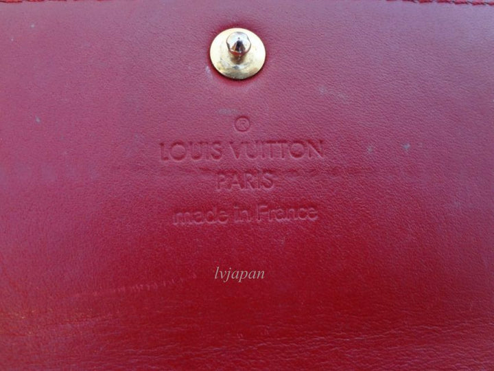 Authentic LOUIS VUITTON Vernis Long Wallet Red