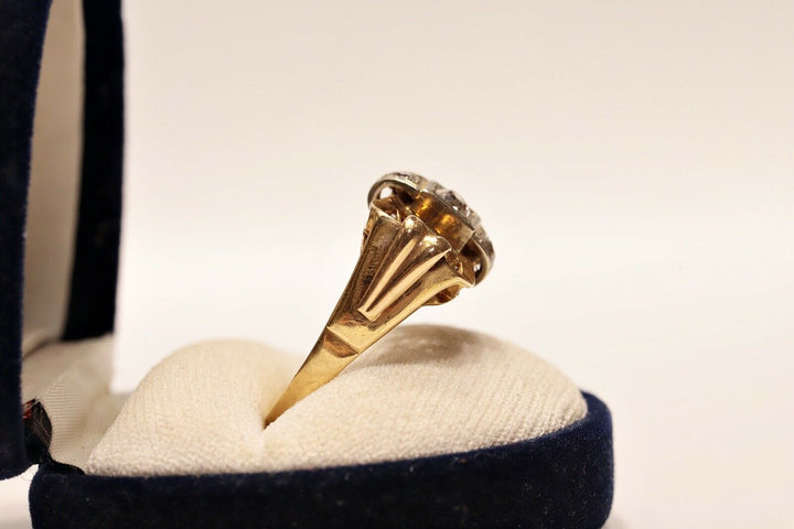 アンティーク 18K ナチュラルオールドカットダイヤモンドのヴィクトリアンリング