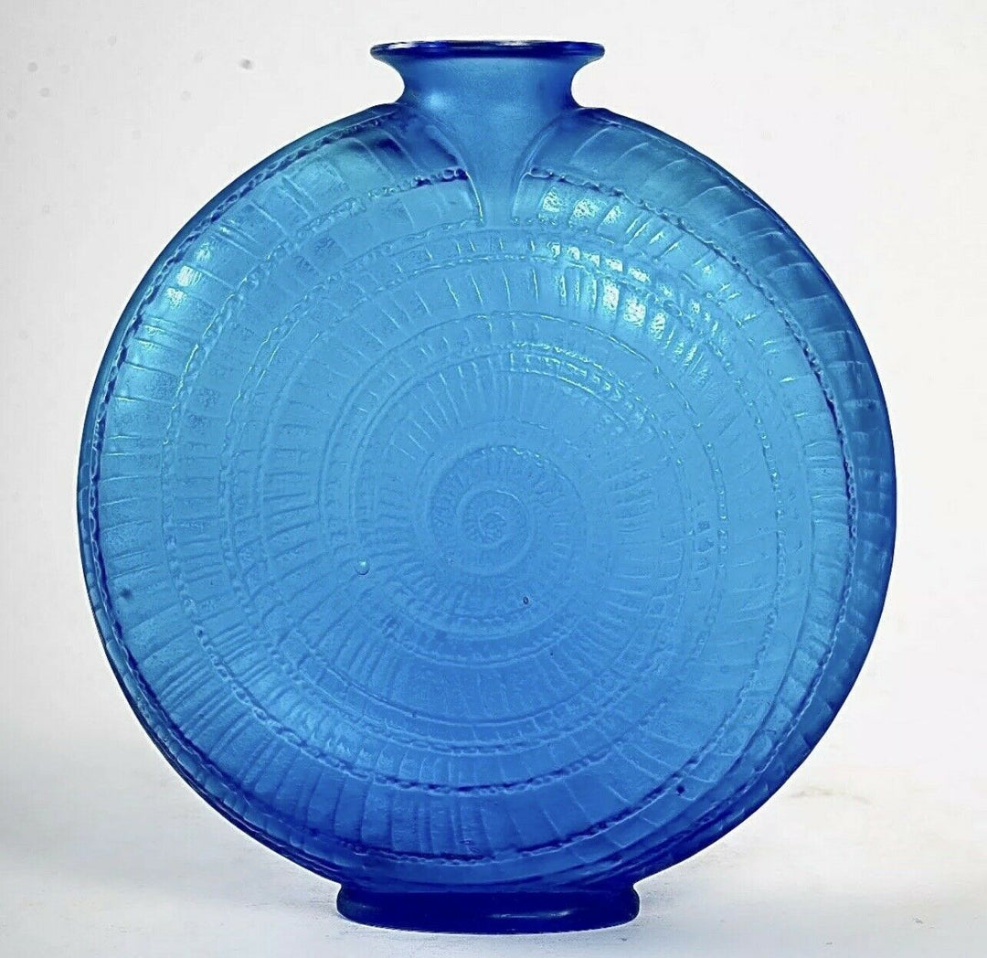 Vase Escargot René Lalique Bleu Electrique R.Lalique Electric Blue Glass Snail