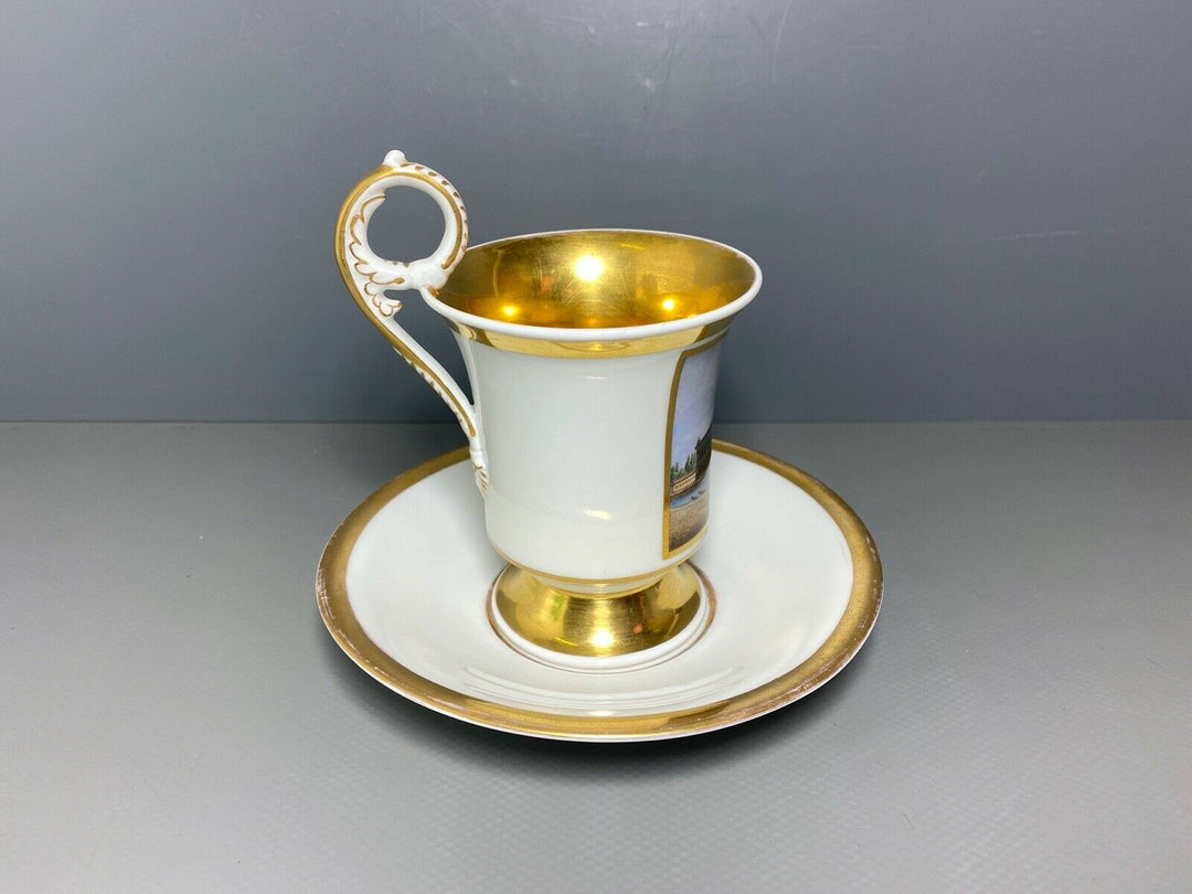 KPM BERLIN GEDECK TASSE UT GLOCKENFORM DAS MUSEUM IN BERLIN GOLD 1.WAHL UM 1837