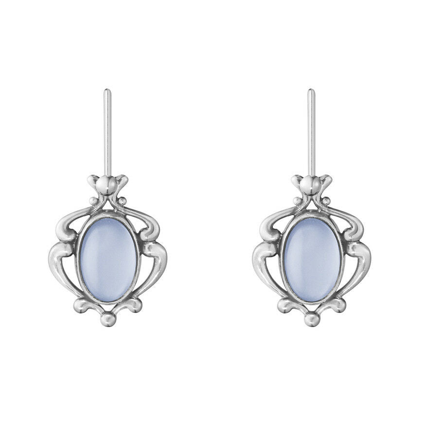 Georg Jensen. Silver Earrings of the Year with Chalcedony - Heritage 2019
