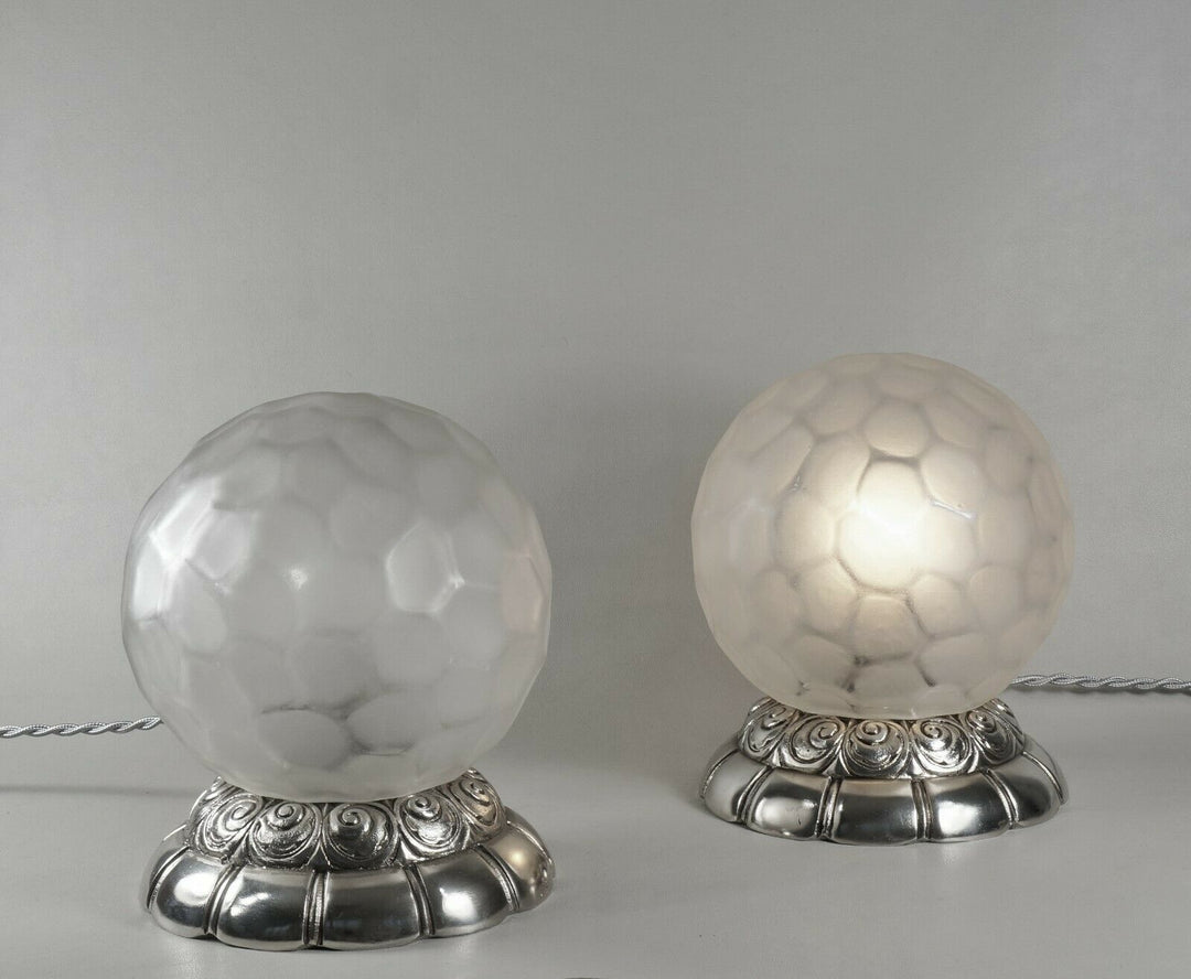 ジェネ＆ミション　ペアのアールデコランプ　1925-1930年　球形ランプ　ミューラー時代