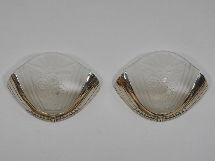 VIARMÉ : PAIR FRENCH ART DECO WALL SCONCES ........ lights 1930 lamp muller era