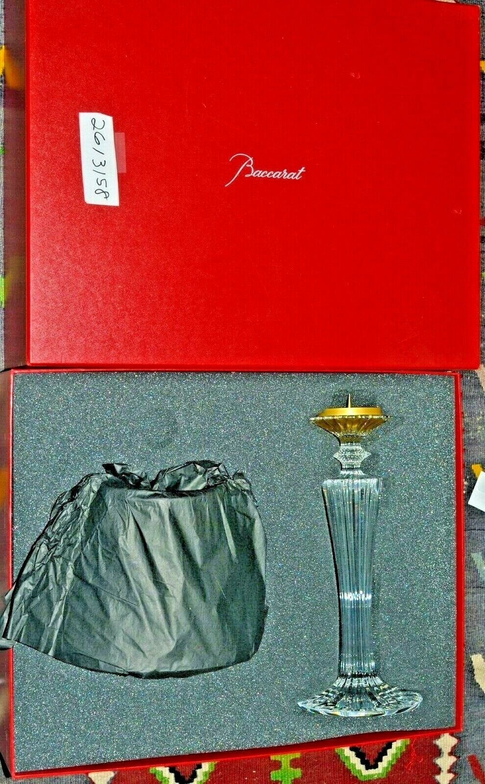 Baccarat Lantern Gold MILLE NUITS 2pc Candle Votive Holder Crystal France MIB