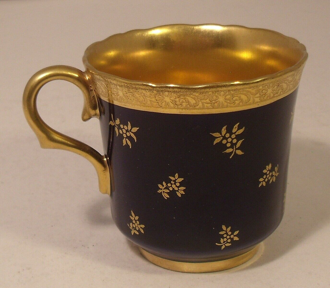 Stunning Coalport Cobalt Blue And Gilded Cabinet Cup And Saucer