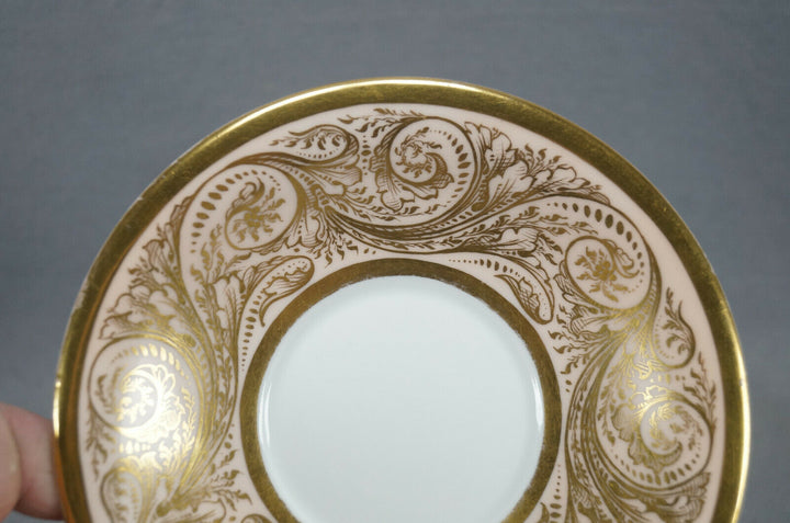KPM Berlin Hand Painted Lady Portrait Pink & Gold Cup & Saucer Circa 1837-1844