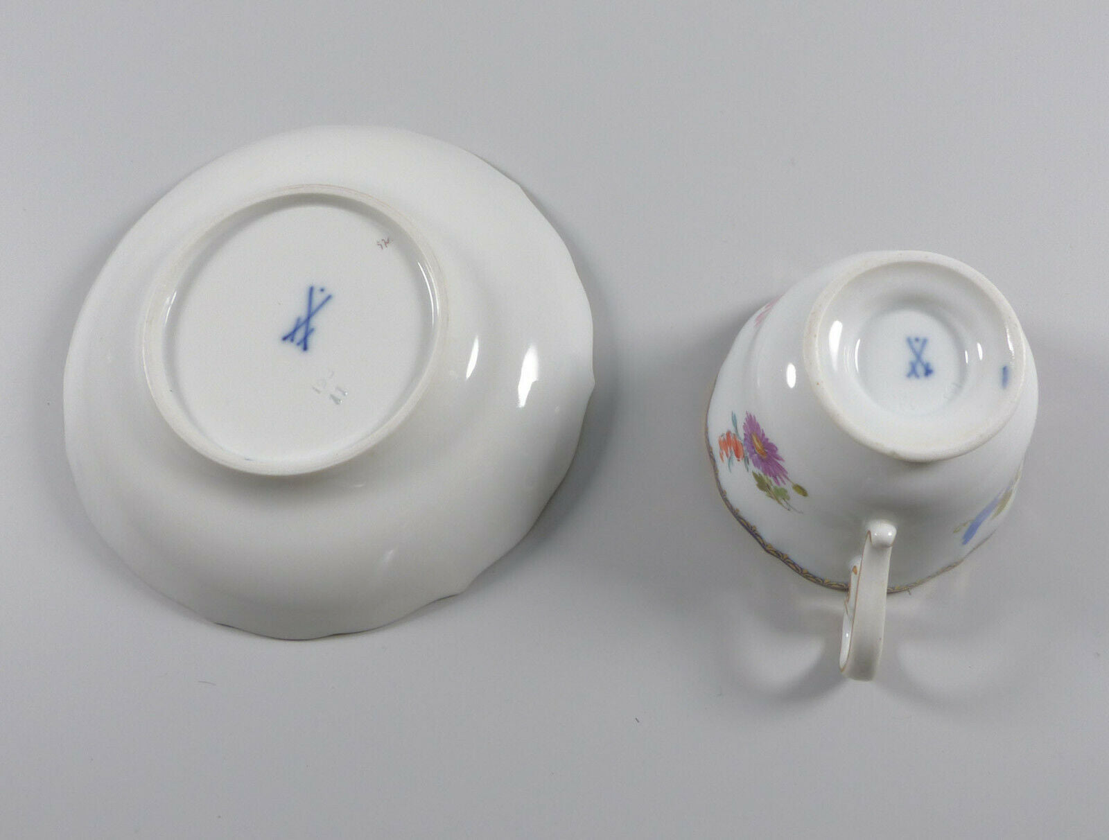 マイセン(Meissen)、A-カンテ、2級品、カップ＆ソーサーセット