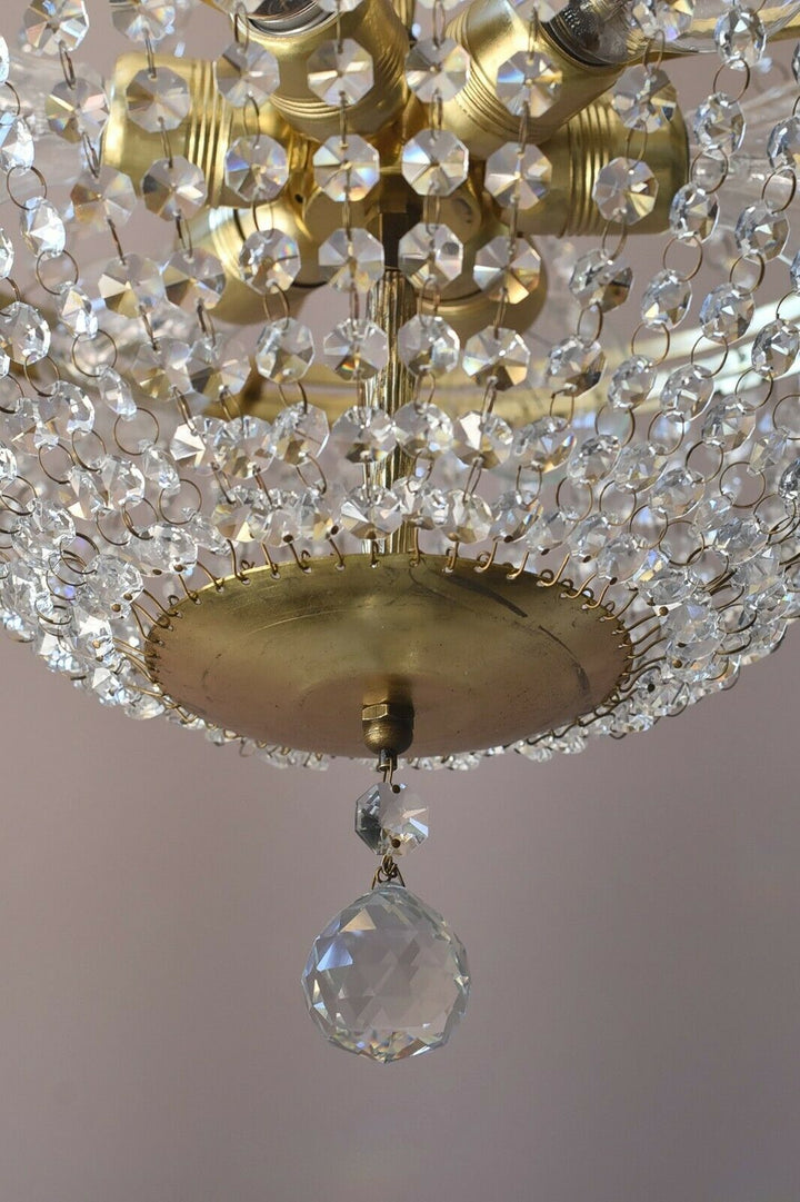 Matching Antique Style Vintage Crystal Chandeliers, Home Lighting, Lamp, Pendant