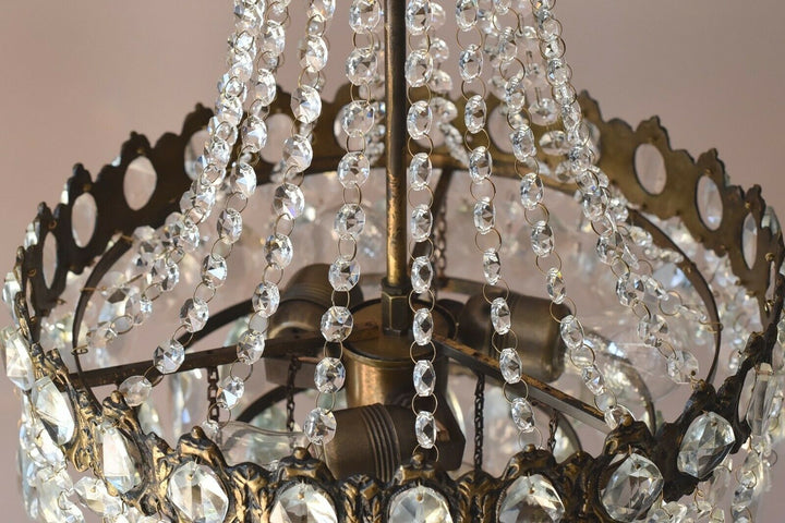 Vintage Antique French Style Empire Crystal Chandelier Lighting Pendant Lamp