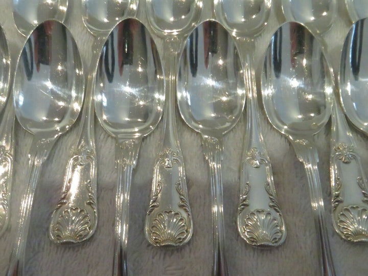 Gorgeous 19th c french 950 silver 12 coffee spoons Puiforcat shells LXIV st