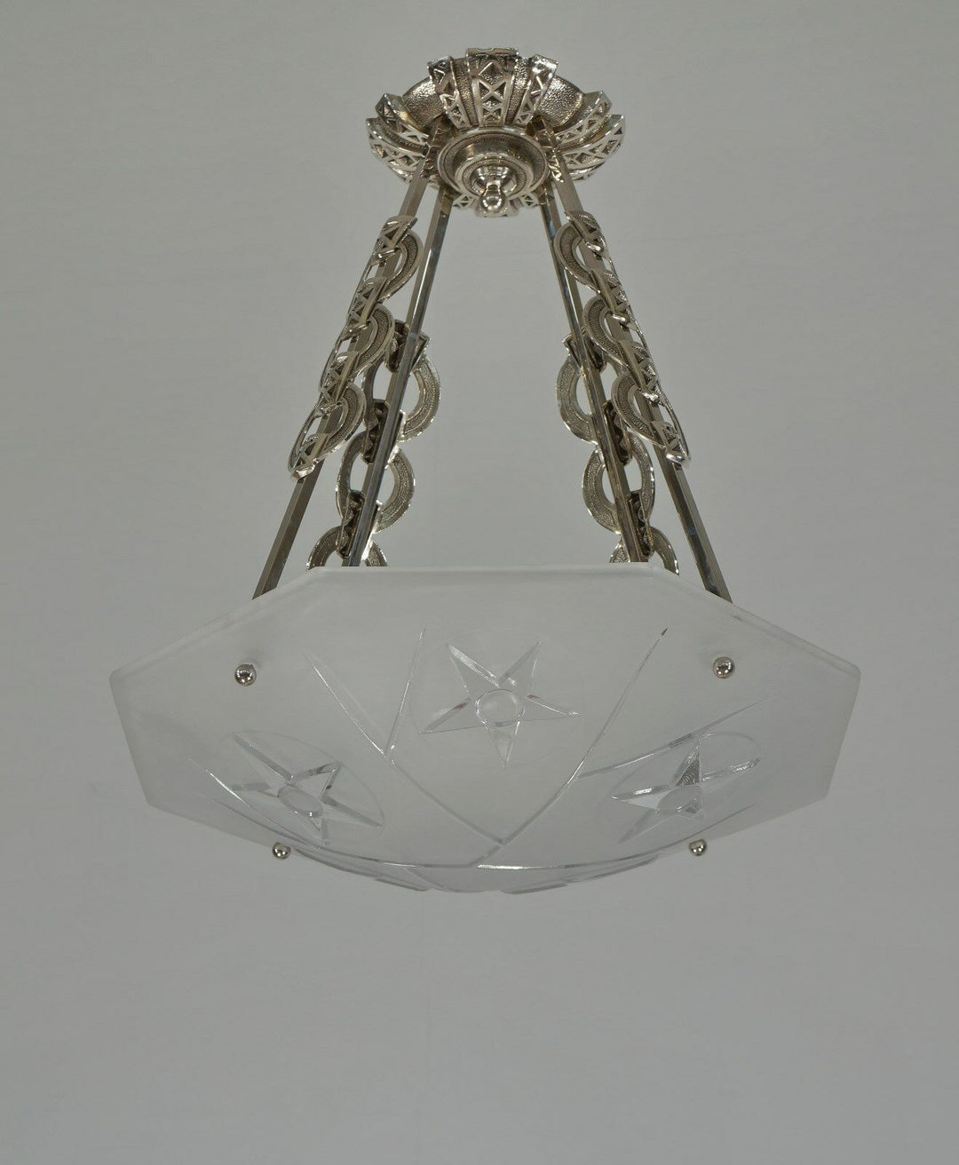 DEGUE : LARGE FRENCH 1930 ART DECO PENDANT CHANDELIER ... lustre lamp muller era