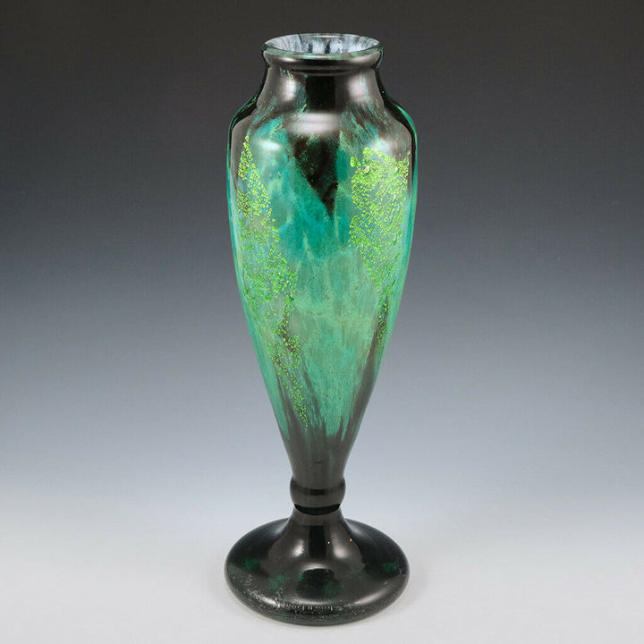 Daum Nancy Glass Vase With Silver Inclusions 1925-30