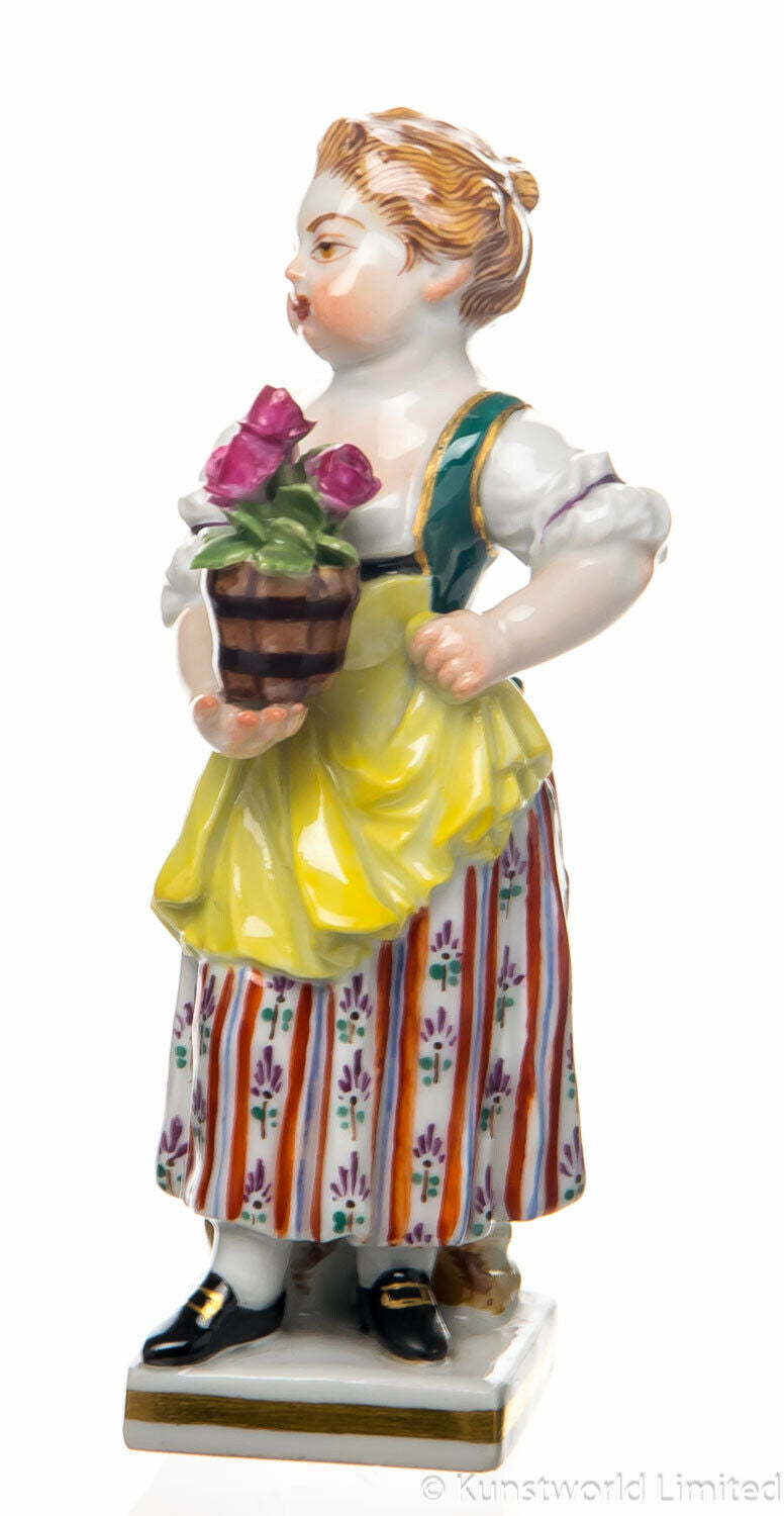 マイセン人形　植木鉢を持つ庭師の子供　ヴィクトル・アシエ作 　一級品