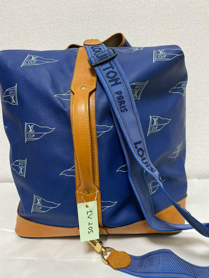 AUTH LOUIS VUITTON CUP 1992 BOSTON BLUE SAC MARIN LUGGAGE TRAVEL BAG LV205