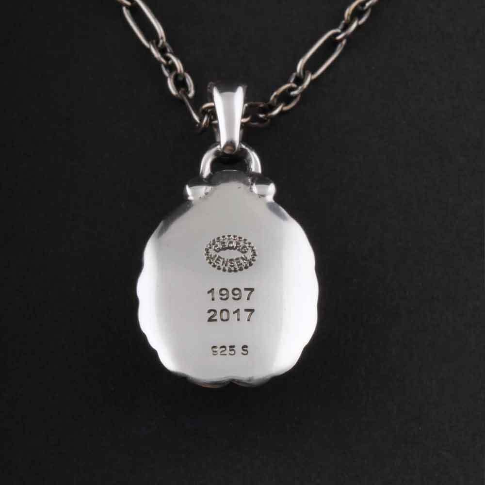 GEORG JENSEN Sterling Pendant Of The Year 1997 / 2017 with Green Agate / Silver.
