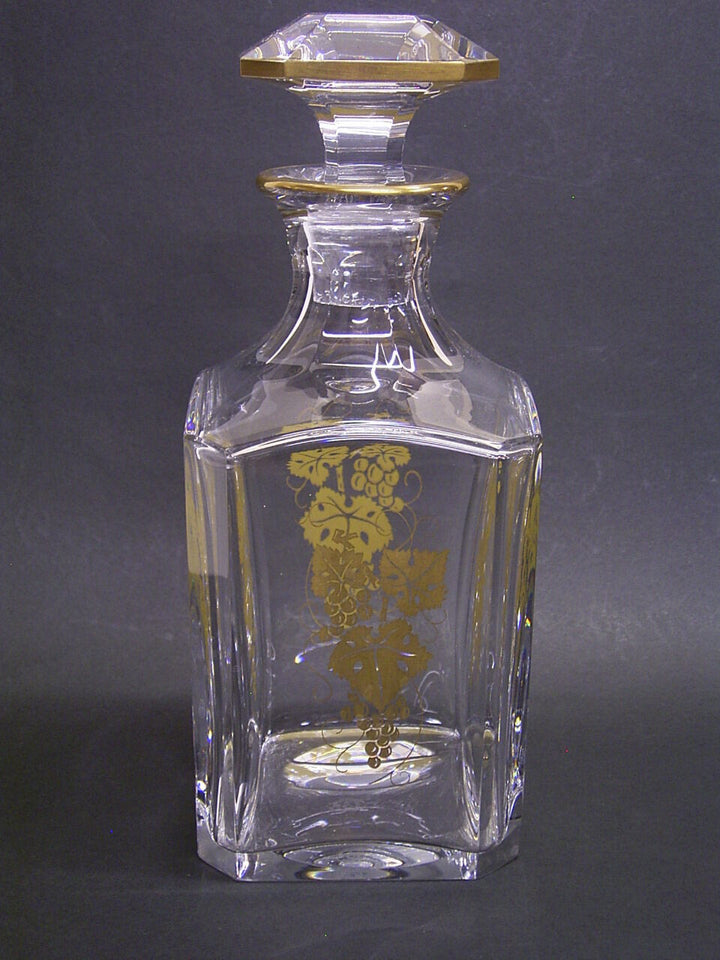 BACCARAT WHISKEY DECANTER: FRANKREICH/FRANCE: KRISTALL: 20.JAHRH. WEINLAUB-DEKOR