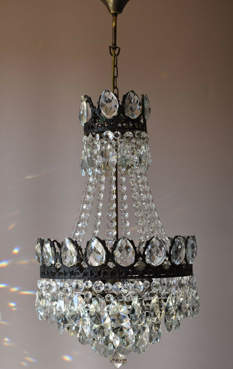 Easy Fit Antique / Vintage Crystal Chandelier, Empire Style Home Crystal Lamp