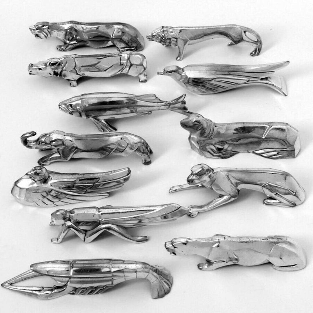 Comptoir General, French Art Deco Knife Rests Set 12 Pc, Animals, Original Box