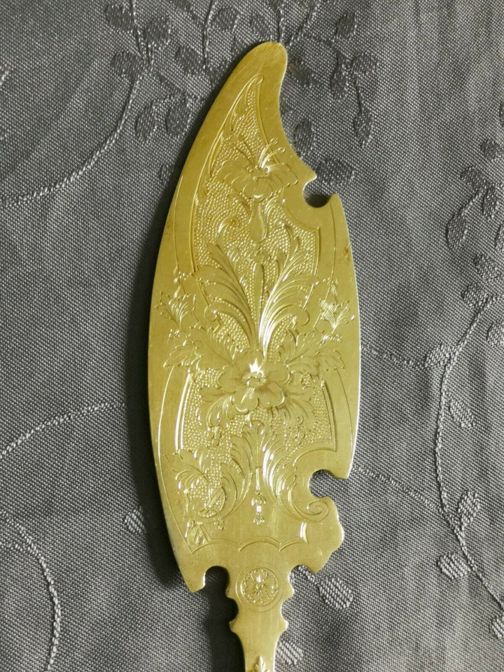 VERMEIL PUIFORCAT MODERNE FEUILLAGE PELLE DE SERVICE