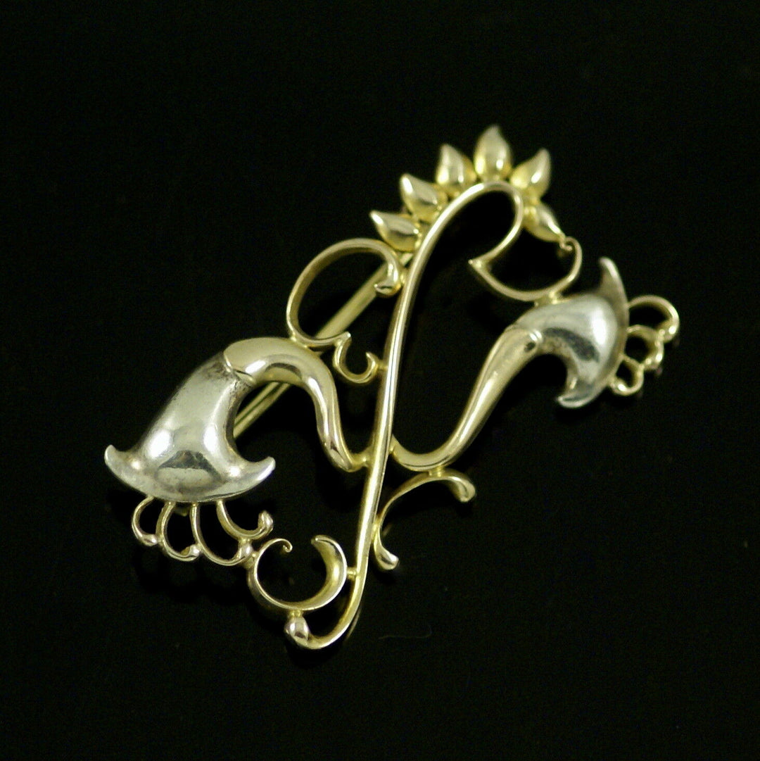 ジョージジェンセン　18K　シルバー　ブローチ　#223　1915-30年代の刻印