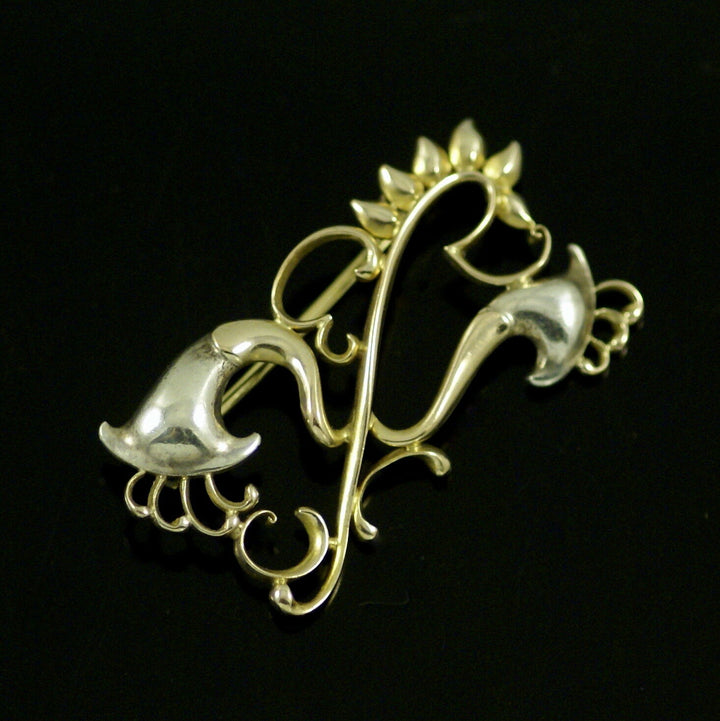 ジョージジェンセン　18K　シルバー　ブローチ　#223　1915-30年代の刻印