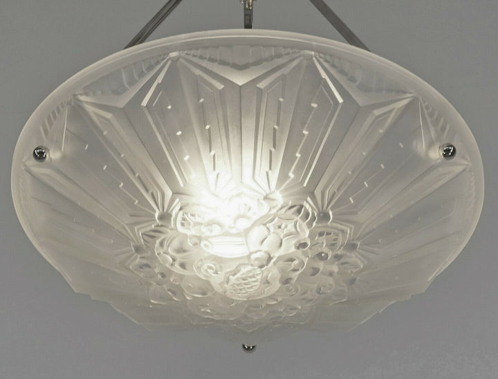 HETTIER VINCENT & HANOTS : FRENCH ART DECO PENDANT #1 . chandelier lamp muller