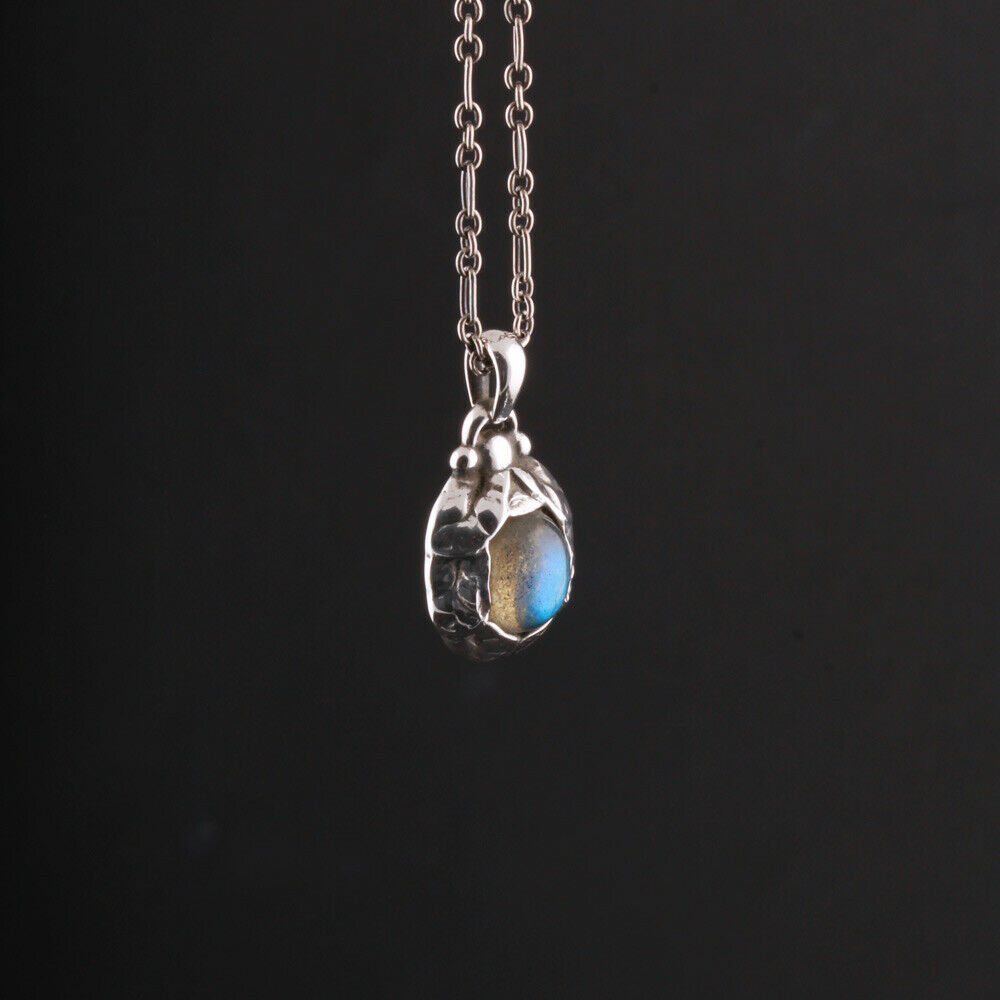 Georg Jensen Sterling Pendentif De Le An 1997 Avec Labradorite, Argent